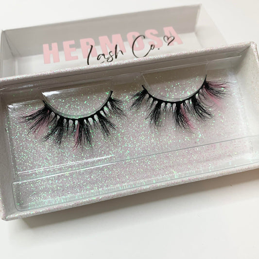 Pink Colored Strip Lashes